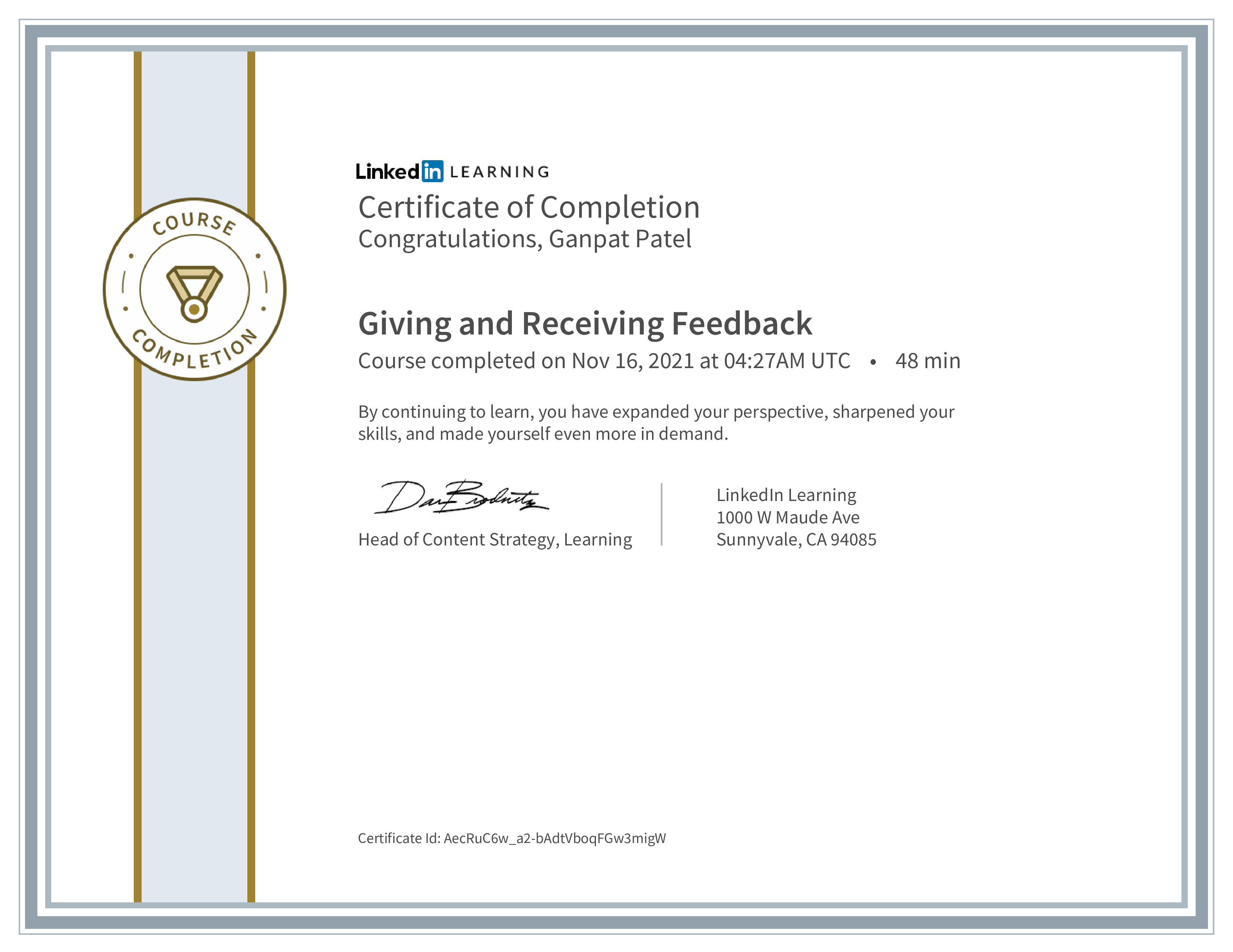 Giving and Receiving Feedback